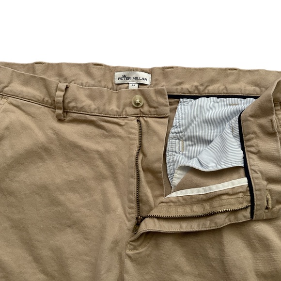 Peter Millar Pants Mens Size 34 Pilot Twill Trouser Stretch ME0B06 Beige - Picture 3 of 7
